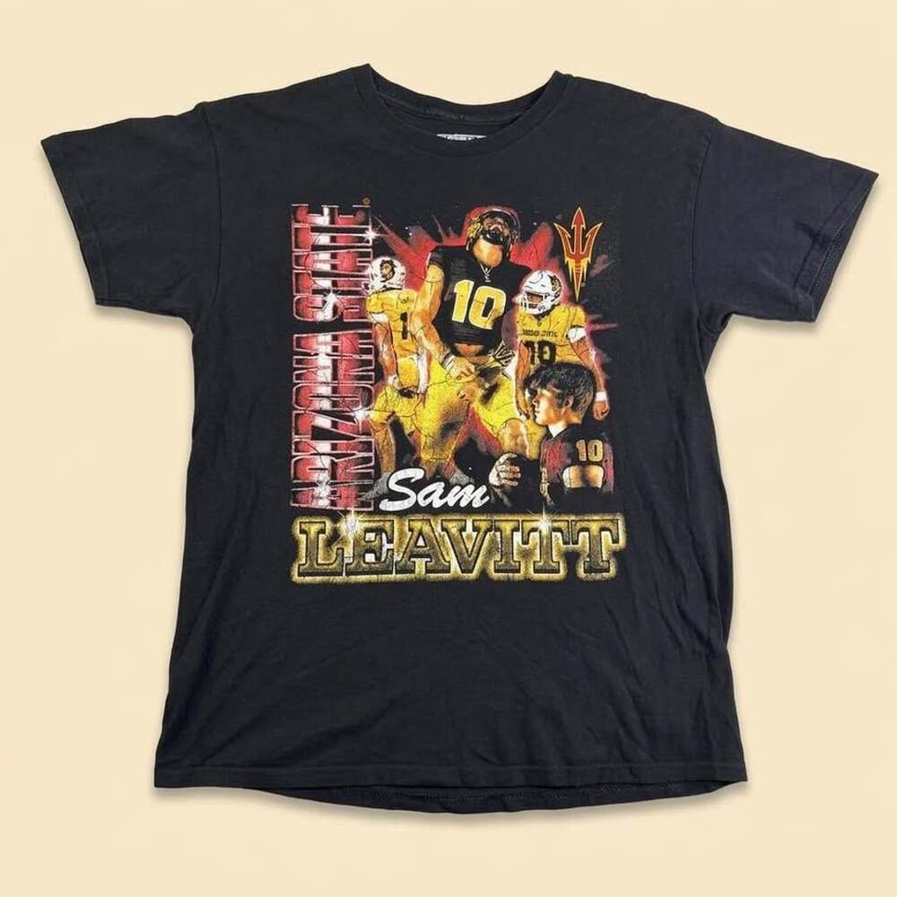 Sam Leavitt Arizona State T Shirt Mens Size Large ASU Football Graphic Tee